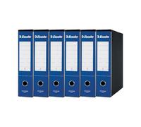 Esselte ESSENTIALS G75 Registratore con Custodia, con Meccanismo a Leva, in Formato Protocollo con Dorso da 8 cm, Blu, Conf.da 6 pezzi, 390775050