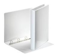 Esselte ESSENTIALS Panorama Binder, Raccoglitore 4 anelli a D personalizzabile, Raccogli documenti A4 con tasche esterne per personalizzazione capacità 580 fogli, 22 x 30 cm, Dorso 4 cm, Bianco, 49701