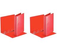Esselte Essentials, raccoglitore 4 anelli 5 cm Red (Confezione da 2)