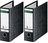 Esselte Leitz 10750000 - Cartellina portadocumenti, formato A5, larghezza 75 mm, con foro per le dita, dorso in cartoncino nero (Confezione da 2)