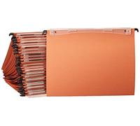 Esselte Orgarex Kori, Set di 25 cartelle sospese con fondo a V, formato A4, interasse 33 cm, linguette incluse, arancione, 34.5 x 24.5 cm