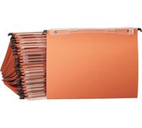 Esselte Orgarex Kori, Set di 25 cartelle sospese con fondo a V, formato A4, interasse 33 cm, linguette incluse, arancione, 34.5 x 24.5 cm