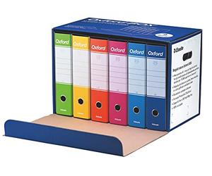Esselte OXFORD BOX 6 Registratori G85 mix con custodia e scatola Dorso 8 cm