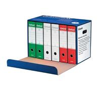 Esselte OXFORD BOX ITALIA Confezione da 6 Registratori con custodia G85, Meccanismo a Leva N.1, Formato Protocollo (23x33cm), Dorso 8 cm, Con Scatola Archivio in Cartone, Verde Bianco Rosso, 390785114