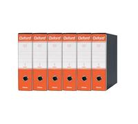 Esselte OXFORD G83 Registratore con Custodia, con Meccanismo a Leva N.1 in Formato Commerciale (23x30cm) con Dorso da 8 cm, Arancione, Conf.da 6 pezzi, 390783200