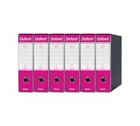 Esselte OXFORD G83 Registratore con Custodia, con Meccanismo a Leva N.1 in Formato Commerciale (23x30cm) con Dorso da 8 cm, Fucsia, Conf.da 6 pezzi, 390783900