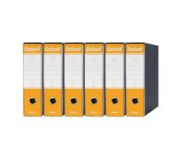 Esselte OXFORD G83 Registratore con Custodia, con Meccanismo a Leva N.1 in Formato Commerciale (23x30cm) con Dorso da 8 cm, Giallo, Conf.da 6 pezzi, 390783090