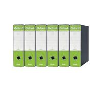 Esselte OXFORD G83 Registratore con Custodia, con Meccanismo a Leva N.1 in Formato Commerciale (23x30cm) con Dorso da 8 cm, Verde Lime, Conf.da 6 pezzi, 390783600