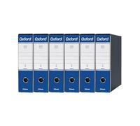 Esselte OXFORD G83 Registratore con Custodia, con Meccanismo a Leva N.1 in Formato Commerciale (23x30cm) con Dorso da 8 cm, Blu, Conf.da 6 pezzi, 390783050