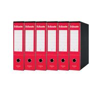 Esselte OXFORD G83 Registratore con Custodia Dorso da 8 cm, Rosso, 6 pezzi