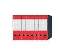Esselte OXFORD G84 Registratore con Custodia, con Meccanismo a Leva N.1 in Formato Protocollo (23x33cm) con Dorso da 5 cm, Rosso, Conf.da 8 pezzi, 390784160