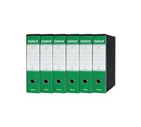 Esselte OXFORD G85 Registratore con Custodia, con Meccanismo a Leva N.1 in Formato Protocollo (23x33cm) con Dorso da 8 cm, Verde, Conf.da 6 pezzi, 390785180