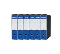 Esselte OXFORD G85 Registratore con Custodia, con Meccanismo a Leva N.1 in Formato Protocollo (23x33cm) con Dorso da 8 cm, Blu, Conf.da 6 pezzi, 390785050