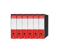 Esselte OXFORD G85 Registratore con Custodia, con Meccanismo a Leva N.1 in Formato Protocollo (23x33cm) con Dorso da 8 cm, Rosso, Conf.da 6 pezzi, 390785160