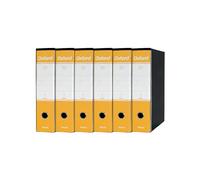Esselte OXFORD G85 Registratore con Custodia, con Meccanismo a Leva N.1 in Formato Protocollo (23x33cm) con Dorso da 8 cm, Giallo, Conf.da 6 pezzi, 390785090