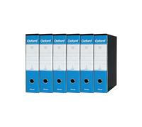 Esselte OXFORD G85 Registratore con Custodia, con Meccanismo a Leva N.1 in Formato Protocollo (23x33cm) con Dorso da 8 cm, Azzurro, Conf.da 6 pezzi, 390785800