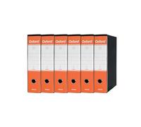 Esselte OXFORD G85 Registratore con Custodia, con Meccanismo a Leva N.1 in Formato Protocollo (23x33cm) con Dorso da 8 cm, Arancione, Conf.da 6 pezzi, 390785200