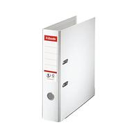 Esselte Raccoglitore a Leva Formato A4, Bianco, in Plastica con Dorso da 7,5 cm,