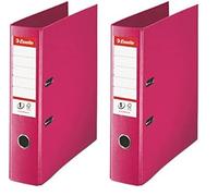 Esselte Raccoglitore a Leva Formato A4, Fucsia, in Plastica con Dorso da 7,5 cm, 1 Pezzo (Confezione da 2)