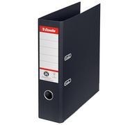Esselte Raccoglitore con Meccanismo a Leva, Zero Emissioni di CO2, Cartone Riciclato al 100%, Cartelle A4, Dorso da 7.5 cm, Nero, 627569
