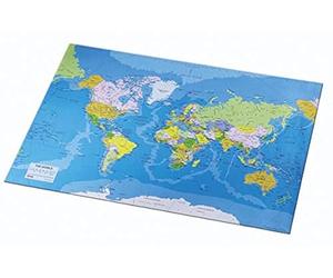 Esselte - Rivestimento da piano scrivania, motivo: mappa del mondo, multicolore