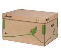Esselte Scatola archivio Eco con Coperchio Integrato, per Boxy 80/100, Cartone ondulato riciclato al 100%, 43,9 x 24,2 x 34,5 cm, Ocra, Confezione da 10, 623918