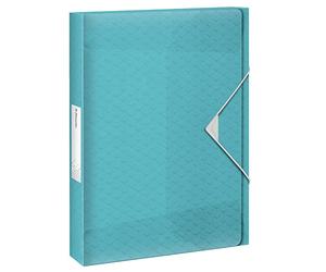 Esselte Scatola Portadocumenti in Formato A4, Contiene fino a 200 Fogli, Utilizzabile a Casa e in Ufficio, Gamma Colour'Breeze, Motivo in Rilievo, Dorso da 25 mm - Blu