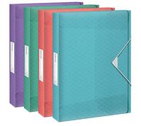 Esselte Scatola Portadocumenti in Formato A4, Contiene fino a 350 Fogli, Utilizzabile a Casa e in Ufficio, Gamma Colour'Breeze, Motivo in Rilievo, Dorso da 40 mm - Colori Assortiti
