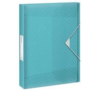 Esselte Scatola Portadocumenti in Formato A4, Contiene fino a 350 Fogli, Utilizzabile a Casa e in Ufficio, Gamma Colour'Breeze, Motivo in Rilievo, Dorso da 40 mm - Blu
