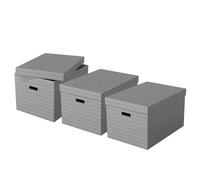Esselte Large Storage Box With Lid, Pack Of 3, Home/Office Storage & Organisatio