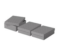Esselte Set di 3 Contenitori Medi con Coperchio in Cartone Riciclato e Riciclabile al 100%, Ottimali per lo Stoccaggio o come Confezione Regalo, Design Geometrico, 265 mm x 100 mm x 360 mm, Grigio