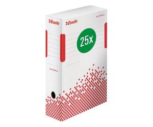 Esselte Speedbox 25 Pezzi Scatole Archivio A4, 100 x 250 x 350 mm, Bianco