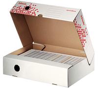 Scatola archivio Speedbox - dorso 8 cm - 35x25 cm - apertura totale - bianco e rosso - Esselte