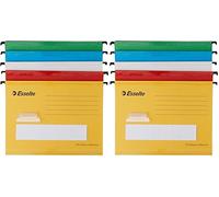 Esselte The Classic Collection, 10 pezzi Cartelle sospese rinforzate A4 per cassetti 330-V, per organizzare documenti, con etichette e portaetichette, in Carta Riciclata 100%, Colori Assortiti, 93042