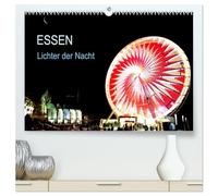 Essen Lichter der Nacht (hochwertiger Premium Wandkalender 2026 DIN A2 quer), Kunstdruck in Hochglanz: Essen Metropole im Herzen des Ruhrgebiet repräsentiert sich Nachts von der schönsten Seite.