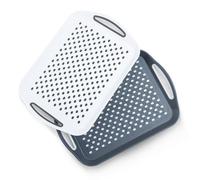 Essen Set di 2 vassoi da portata, antiscivolo, con manici antiscivolo, ideali per la preparazione di cibi, tè, colazione a letto, vassoio in plastica per sala da pranzo stabile, lavabile in