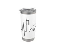 Essen Skyline Battito del Cuore Tedesco Ruhrpott Amo Essen Bicchiere termico in acciaio inox doppia parete