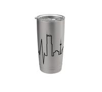 Essen Skyline Battito del Cuore Tedesco Ruhrpott Amo Essen Bicchiere termico in acciaio inox doppia parete
