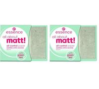 Essence all about opaco! Oil control paper, carta opacizzante, carta cipria, trasparente, assorbente, opaca, priva di nanoparticelle, senza profumo, senza olio (50 pezzi) (Confezione da 2)