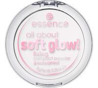 essence - All about soft glow! Fixing compact powder waterproof Cipria 8 g Argento unisex