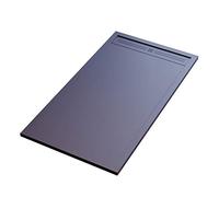 Essence ArredoBagno Piatto Doccia Mineralmarmo Effetto Pietra Ardesia - Modello Sun - Marmo Resina con Gelcoat - Griglia Laterale Acciaio Inox in Tinta - Colore Antracite - 90x110