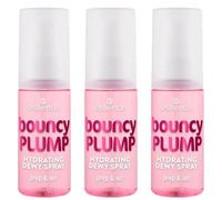 Essence Bouncy PLUMP HYDRATING DEWY SPRAY, spray di fissaggio, trasparente, idratante, nutriente, fresco, brillante, vegano, senza olio, senza parabeni, senza particelle di microplastica, confezione