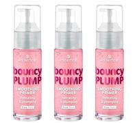 Essence Bouncy PLUMP SMOOTHING PRIMER, rosa, idratante, levigante, nutriente, naturale, vegano, senza olio, senza alcool, senza parabeni, confezione da 3 (3 x 30 ml)