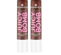 Essence Cosmetics Juicy Bomb Glossy Butter Balsamo Labbra, Naturale, Lucida, Rugiadosa, 2.5 g (Confezione da 2)