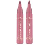 Essence Cosmetics Line N' Stain Tattoo Lip Liner, Lunga Durata, Definizione, Effetto Colorante, Colore Intenso, 2.5 ml (Confezione da 2)