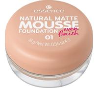 essence cosmetics NATURAL MATTE MOUSSE FOUNDATION, N. 01, nude, opacizzante, coprente, risultato espresso, opaco, vegano, senza olio, senza profumo, senza alcool, confezione da 1 (15 g)