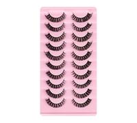Essence DH06-04 - Ciglia finte a strisce russe in finto visone, 3D, ibride con espressione naturale, 10 paia di ciuffi fatti a mano, riutilizzabili, curvatura a D (DH06-03)