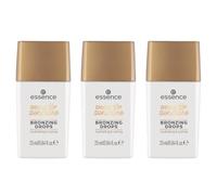 Essence DROP OF Sunshine BRONZING Drops, Bronzer, Marrone, idratante, con vitamine, nutriente, naturale, vegano, senza olio, senza parabeni, senza particelle di microplastica, confezione da 3 (3 x 25