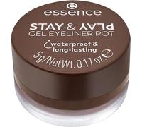 essence Eyeliner STAY & PLAY GEL EYELINER POT colore intenso (5g) | Waterproof, Tenuta a lunga durata, A prova di sbavature, Ultra pigmentato, Eyeliner in gel