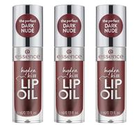 Essence Hydra Kiss LIP OIL, lucidalabbra, n. 08, rosso, idratante, nutriente, con oli, lucido, vegano, senza parabeni, senza particelle di microplastica, senza nanoparticelle, confezione da 3 (3 x 4